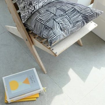 Lino Woven Square Cushion, Black & White