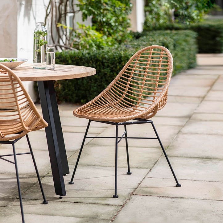 Hampstead Pair of Scoop Chairs, Bamboo