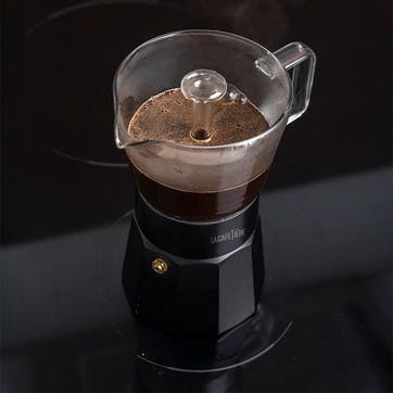 Verona Glass Espresso Maker 290ml, Black