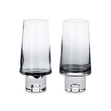 Tank High Ball Glasses, Set of 2, Black