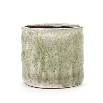 Cracquelle Flame Pot H16.5cm, Light Green