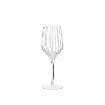 Stripe Set of 4 White Wine Glasses 350ml, Clear & White