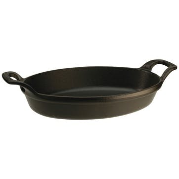 Cast Iron Oval Baking Dish, Black