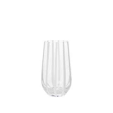 Stripe Set of 4 Tumblers 550ml, Clear & White