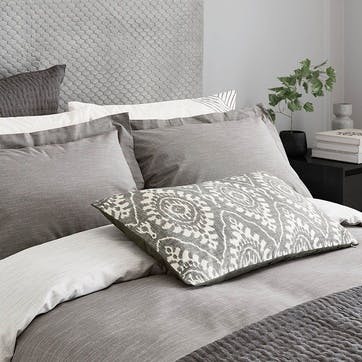 Kayah Woven Check Duvet King, Charcoal