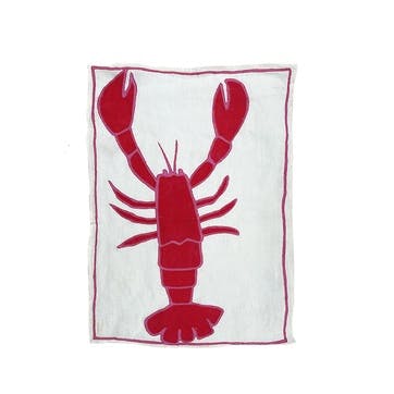 Lobster Tea Towel 50 x 70cm, Red