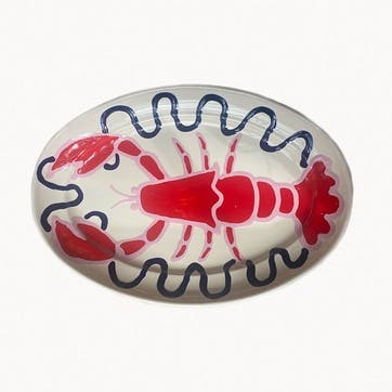 Lobster Oval Platter L41 x W29cm, Red