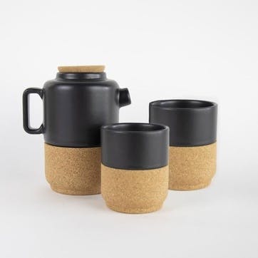 Eco Tea Set for Two , Matt Black