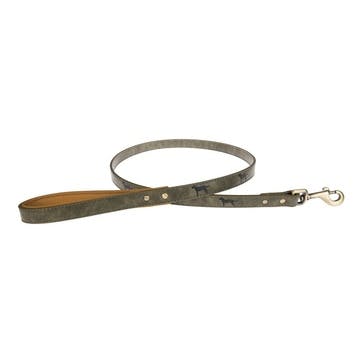 Faux Leather Dog Lead, Forest Green, Medium
