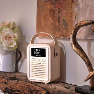 Retro Mini DAB Radio, Cream