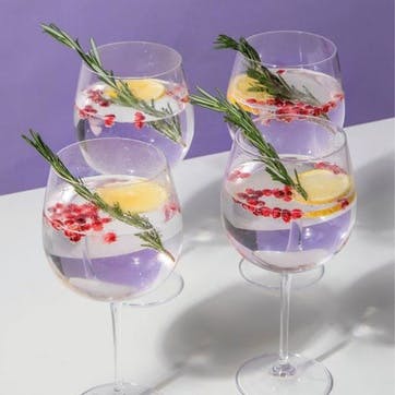 Julie Set of 4 Gin Glasses, 665ml, Clear