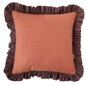 Ruffled Candy Cotton Cushion, 54 x 54cm, Two Tone Casa/Morello