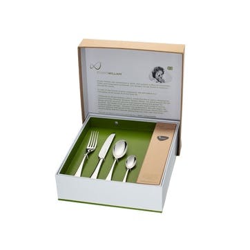 Tilia Crackle 24 Piece Cultery Set, Mirror Finish