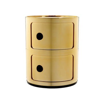 Componibili, 2 Door Cabinet, Gold