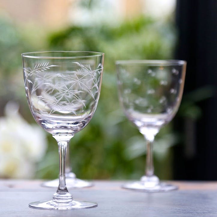 Ferns Crystal Wine Glasses, Set of 6