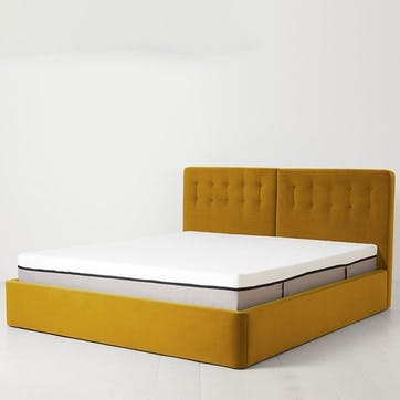 Bed 01 Velvet Super King Size Frame, Mustard