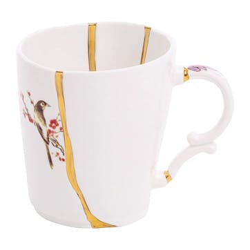 Mug, H9 x D8.5cm, Seletti, Kintsugi - No3, white/gold