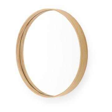 Round wall mirror, Dia31cm, Wireworks, Glance -310, natural oak