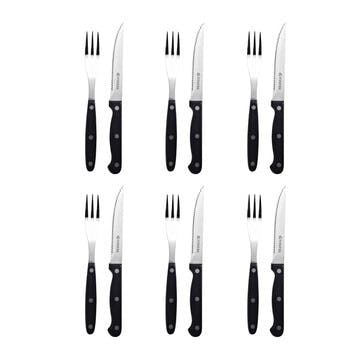 12-Piece Steak Knife & Fork Set
