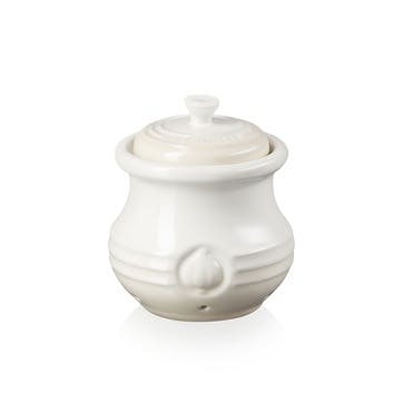 Stoneware Garlic Keeper, Meringue