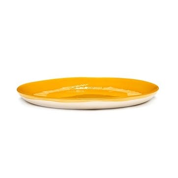 Ottolenghi Set of 2 medium plates, D23, Yellow And White