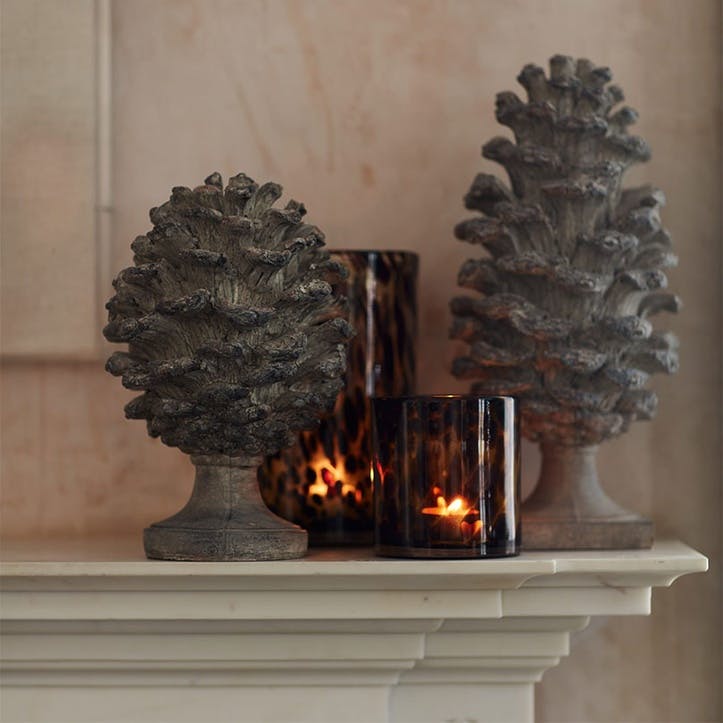 Takayna Decorative Small Pine Cone H26cm, Grey