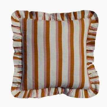 Stripe Cushion Cover, 60 x 60cm, Ochre & Blush