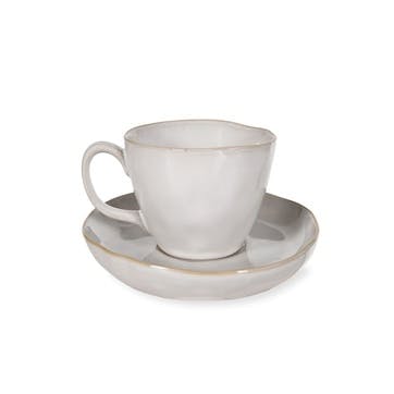 Ithaca Cup and Saucer, White