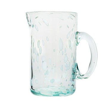 Mouth Blown Blanco Jug 1L, White