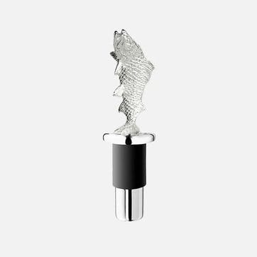 Salmon Silver Plated Bottle Stopper 10 x 3.5cm, Silver