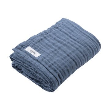 Gauze Fine Bath Towel 100 x 150 cm, Grey Blue
