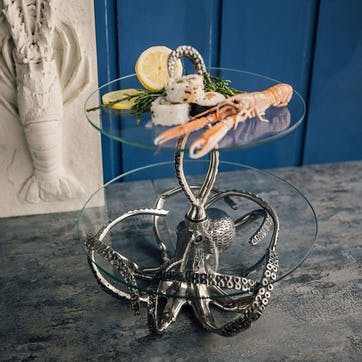 Octopus Cake Stand H36 x D37cm, Silver