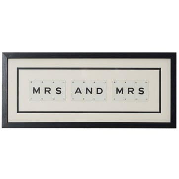 'Mrs & Mrs' Word Frame