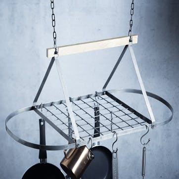 Industrial Kitchen Vintage-Style Ceiling Hanging Pot & Pan Rack