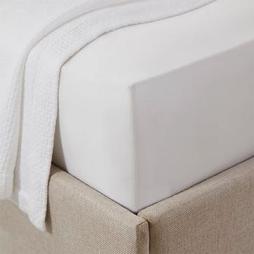 Alba Double Deep Fitted Sheet, Ivory