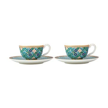 Teas & C's Kasbah Porcelain Footed Cup & Saucer  85ml, Mint