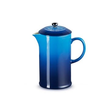 Stoneware Cafetiere with Metal Press 1L, Azure