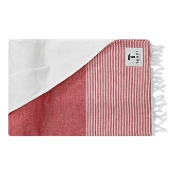 Bath towel, 90 x 170cm, Terzi Editions, Fifty-Fifty, red