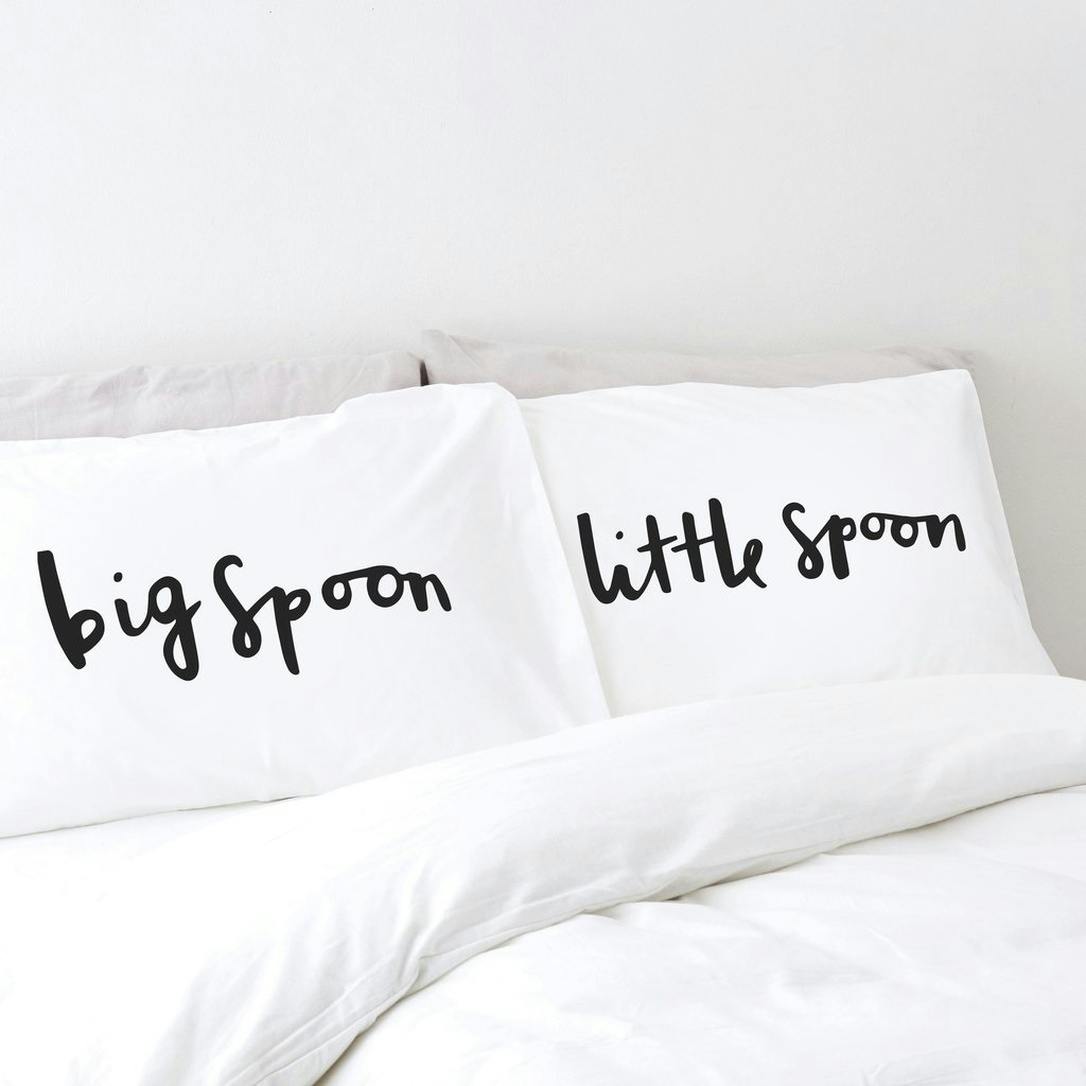 Prezola Big Spoon Little Spoon Pillowcase Set Old English