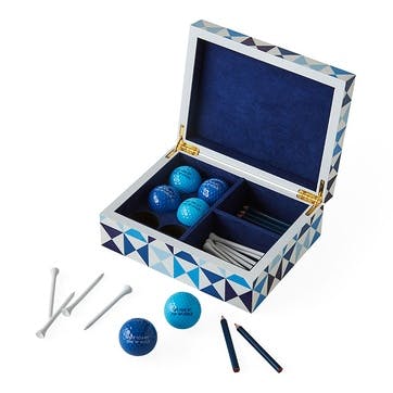 Sorrento Lacquer Golf Gift Set, Blue