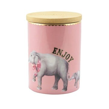 Elephant Medium Storage Jar, H14cm, Pastel