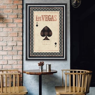 Las Vegas Black Framed Print,70 x 100cm
