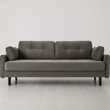 Model 04 3 Seater Velvet Sofa, Elephant