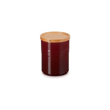 Stoneware Storage Jar with Wooden Lid Medium, Garnet