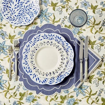 Abigail Set of 2 Placemat and Napkin 40 x 40cm, Dark Blue