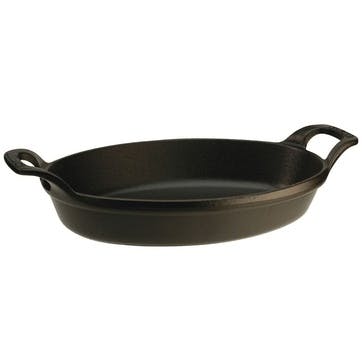 Oval stackable dish, 28cm, Staub, black