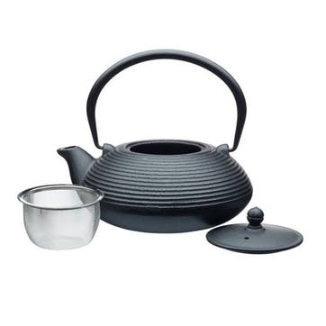 Cast Iron Infuser Teapot 5 Cup, Black