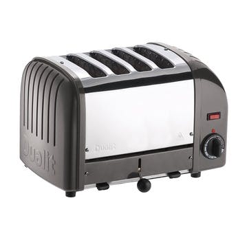 4 slot toaster, Dualit, Classic Vario, metallic charcoal