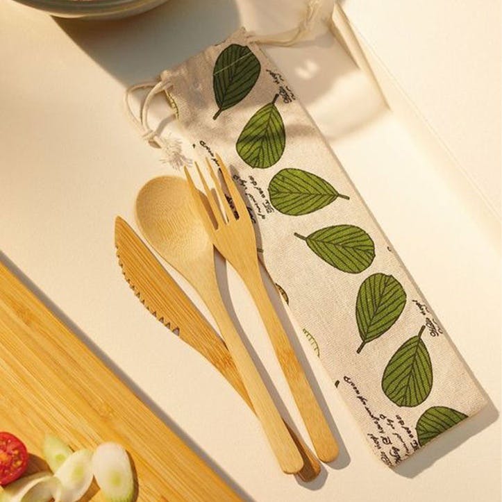 Natural Elements Eco-Friendly Bamboo Cutlery Set