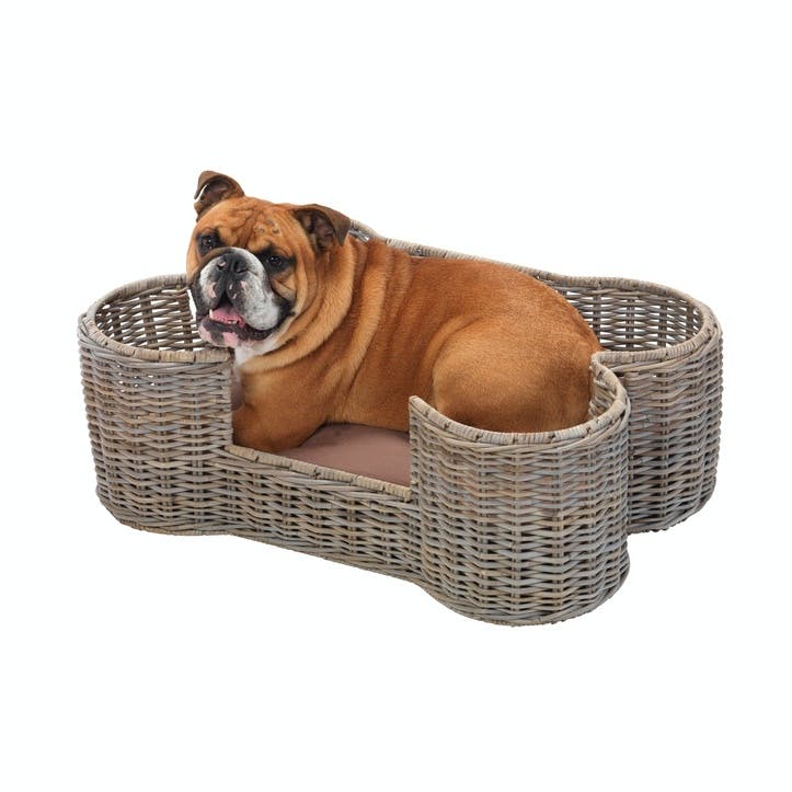 House Of Paws Rattan Dog Bone Pet Basket - Medium